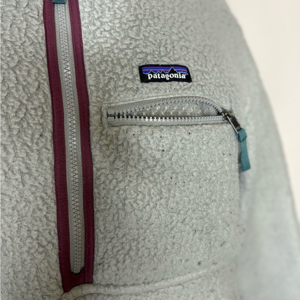 Patagonia Gray Fleece with Burgundy Accents - Picture 6 of 12